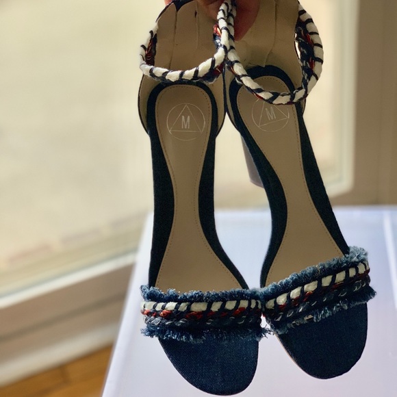 Frayed Denim Block Heel - Picture 2 of 3